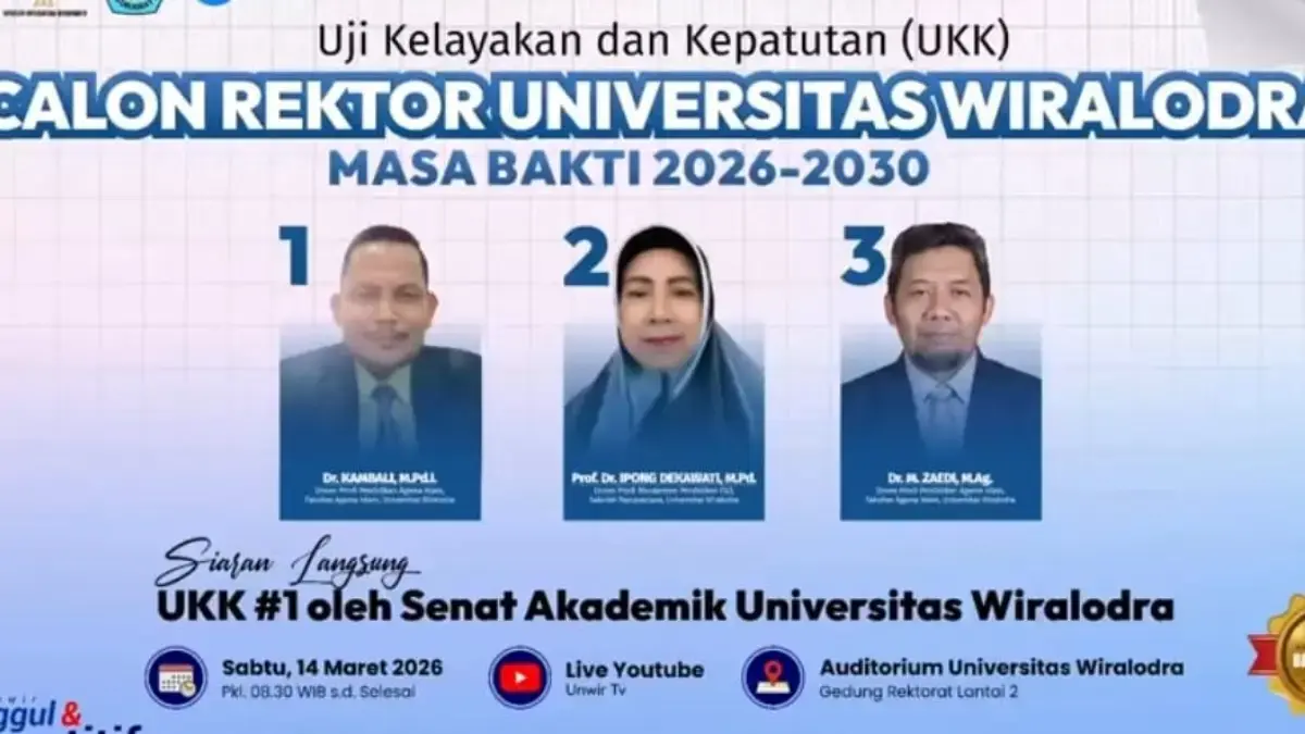 DIBERI KESEMPATAN: Sebanyak tiga kandidat calon Rektor Unwir Indramayu menyampaikan visi dan visi di hadapan a