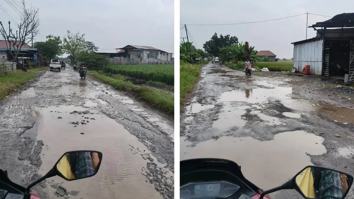 Jalan Pegagan-Lemahtamba 15 Tahun Rusak Parah, Warga Mengadu Langsung ke Sekdis PUTR Kabupaten Cirebon Kondisi jalan poros Desa Pegagan Kidul menuju Desa Lemahtamba, Kecamatan Panguragan, Kabupaten Cirebon, hingga