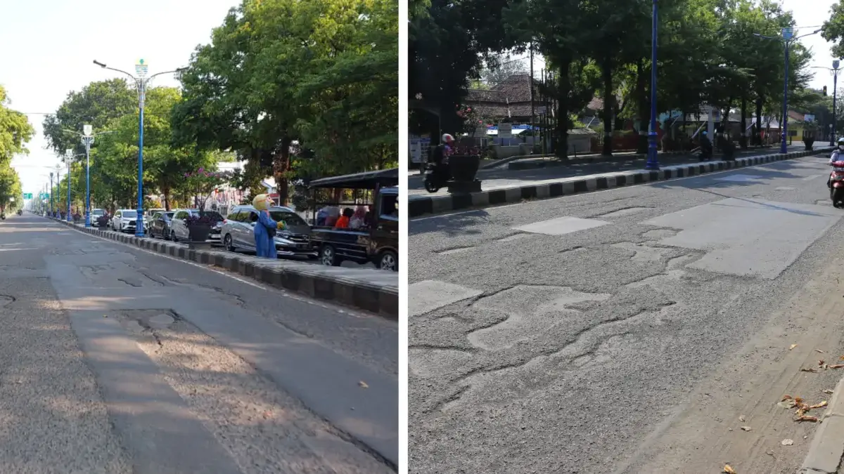 Jalan Rusak di Pusat Kota Tak Diurus, Jalan Wahidin Bikin Pengendara Berguncang Jalan Rusak di Pusat Kota Tak Diurus