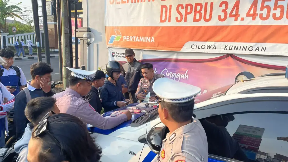 Razia Knalpot Brong di Kuningan, Satlantas Tilang 67 Pelanggar Agus panther/radar kuningan