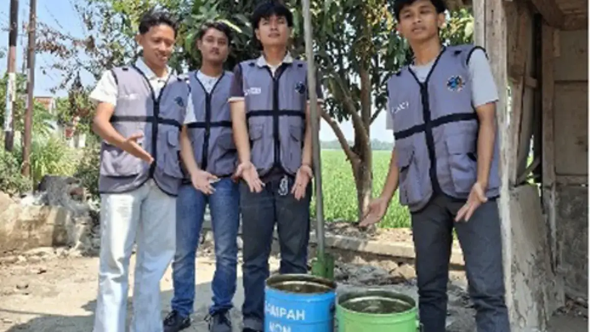 KKN-T Unma, Mahasiswa Memfasilitasi Tempat Sampah Pilah di Setiap Blok KKN-T Unma