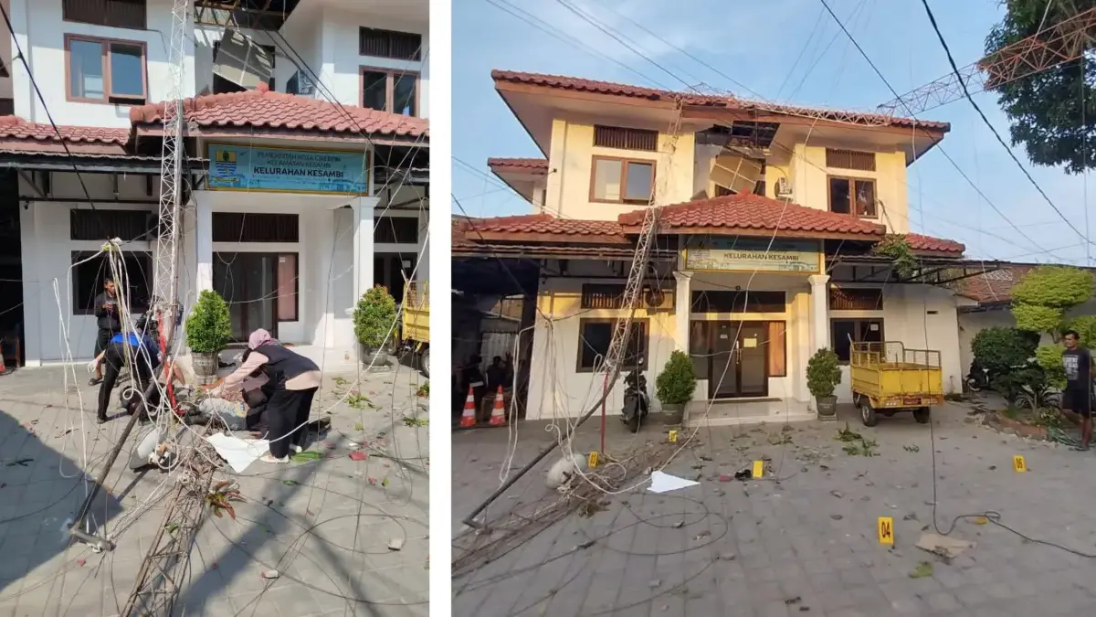 Tower Ambruk, Dua Pekerja Terluka Berusia Sekitar 20 Tahun Tower