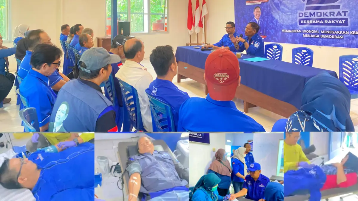 Penutupan HUT ke-25 Partai Demokrat, Puluhan Kader Kuningan Ikuti Aksi Sosial Donor Darah Penutupan HUT ke-25 Partai Demokrat, Puluhan Kader Kuningan Ikuti Aksi Sosial Donor Darah