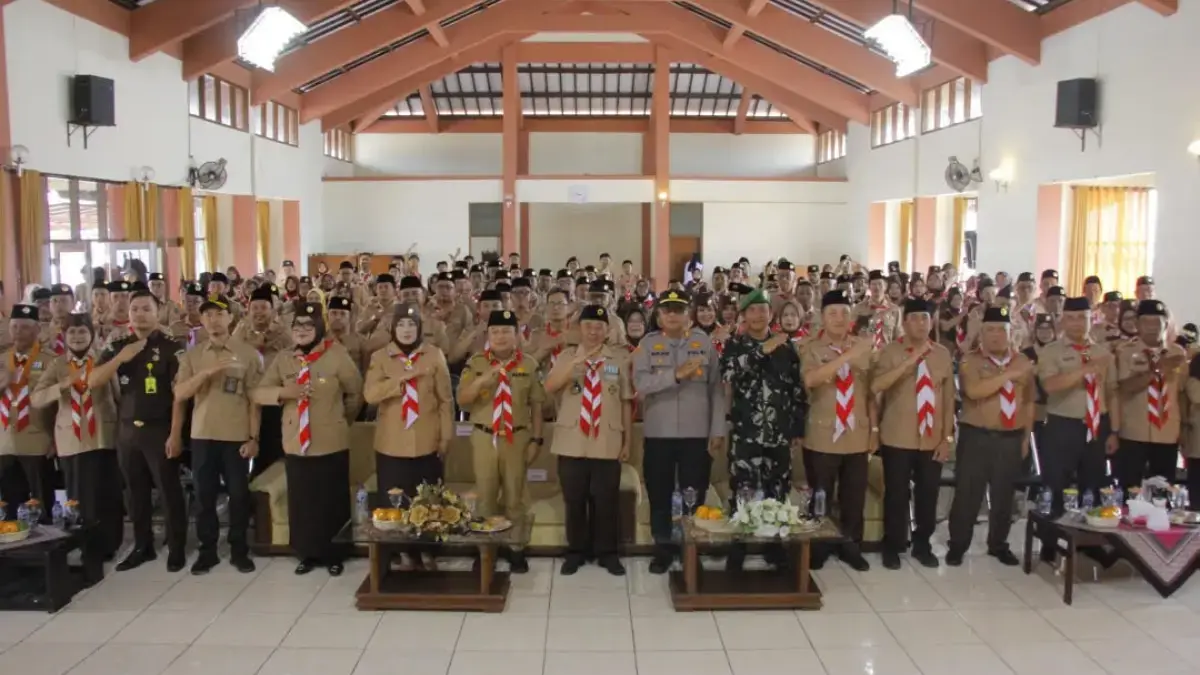 Peringatan Hari Pramuka ke-65 Tingkat Kwarcab Gerakan Pramuka Kuningan di Wisma Permata, Senin (31/8).