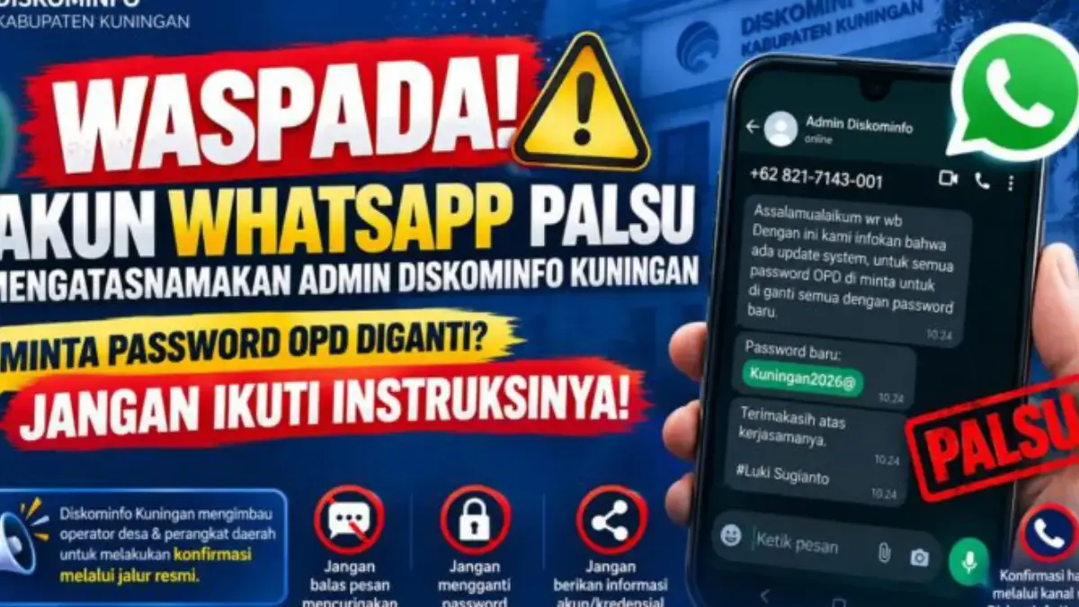 Diskominfo Kuningan Bongkar WA Admin Palsu Diskominfo Kabupaten Kuningan mengingatkan operator website desa